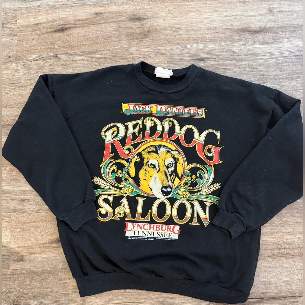 Vintage Jack Daniels Red Dog Saloon Black Sweatshirt 1990